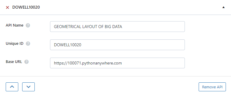 Dowell-Geometrical-Layout of Big Data API setup in wp get api plugin