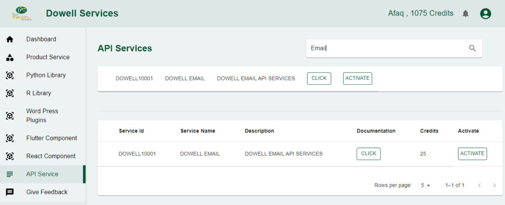 How To Get Dowell Email API Service Key