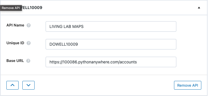 how to set up dowell living lab maps api in wpgetapi