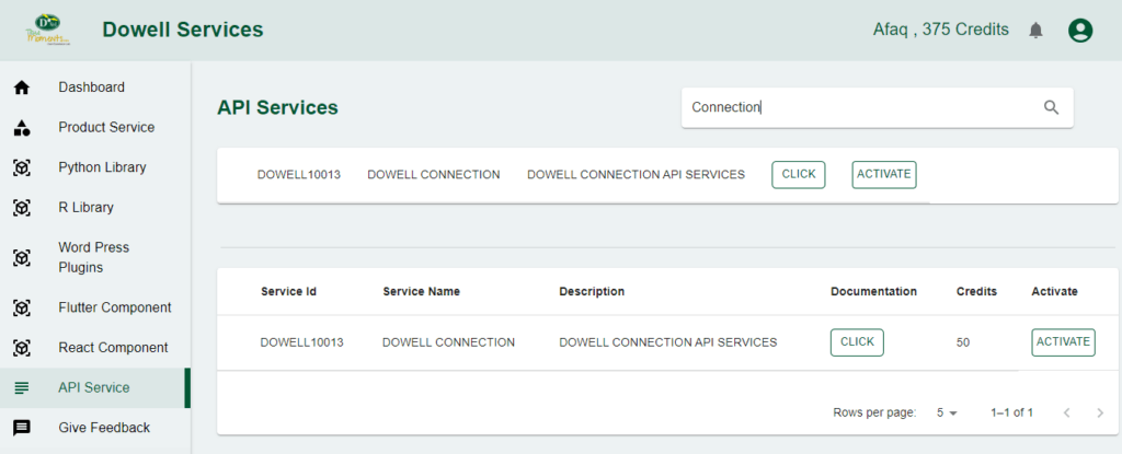 How To Get Dowell Connection API Service Key