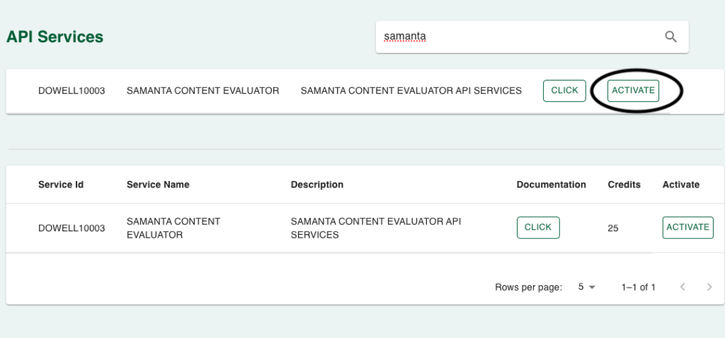 Dowell Samanta Content Evaluator API