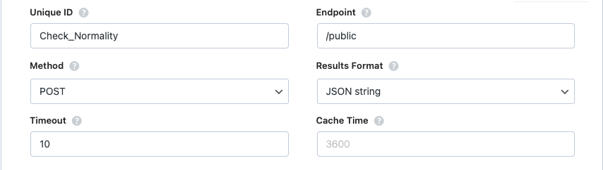 Normality Test. Set up the api endpoint