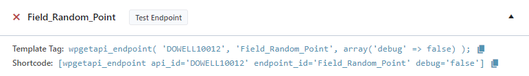 test dowell random graph api endpoint field random point in wp get api plugin short code