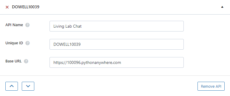 Setup Dowell Living Lab Chat API in WpGetAPI Plugin