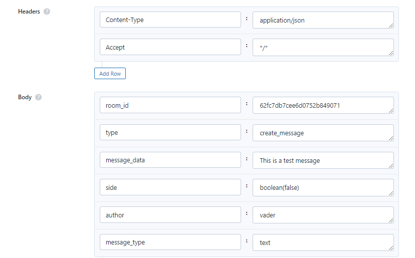 Test Dowell Living Lab Chat API Create Message in WpGetAPI Plugin 2